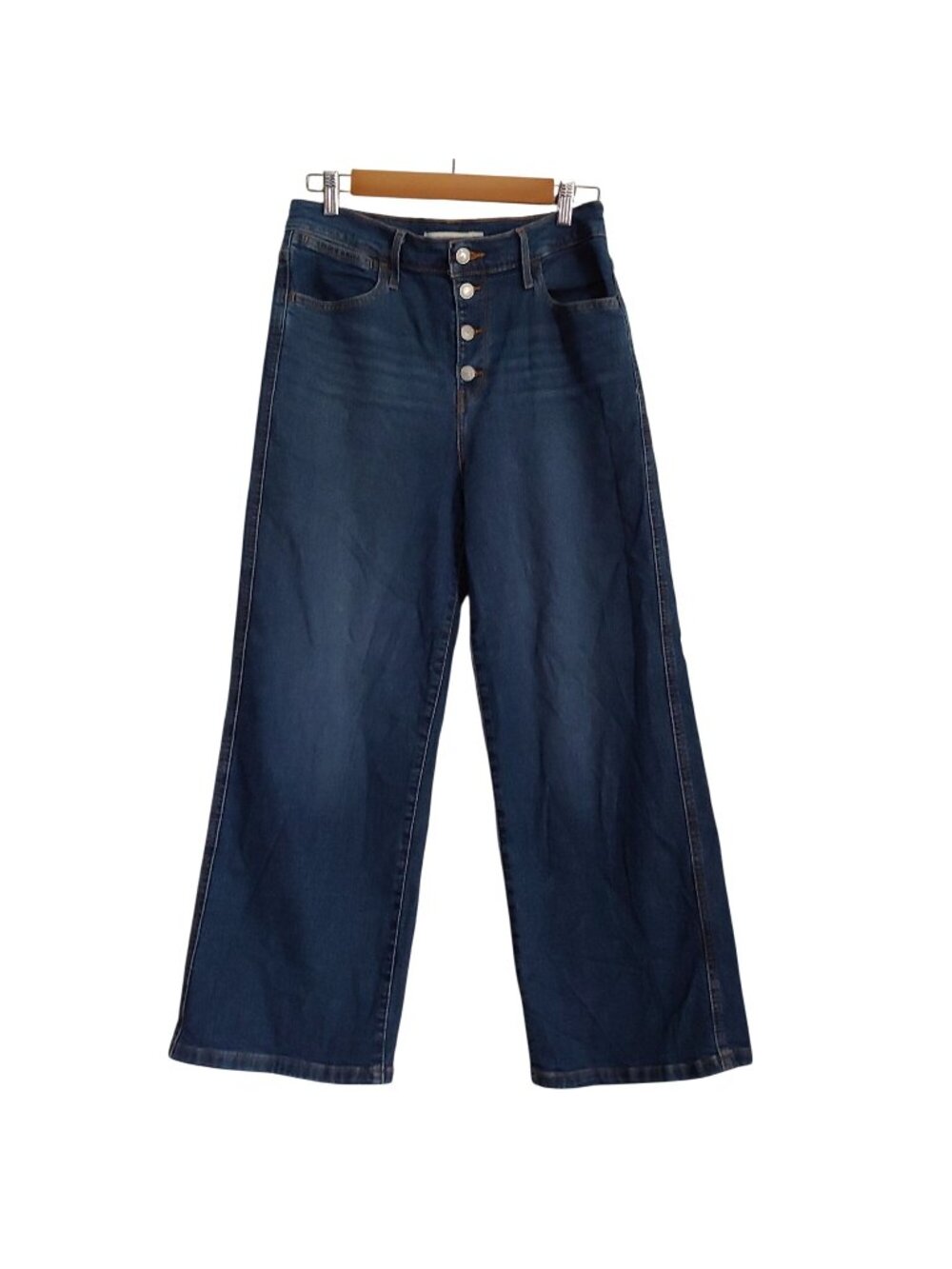Levi's Mile High Wide Leg Crop Jeans Button Fly 90s Denim